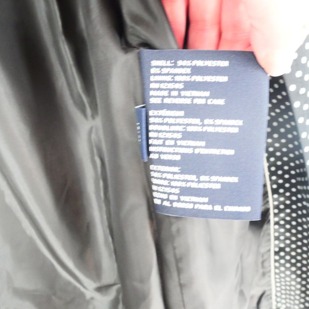 NEW London Fog Women's Small Belted Trench Coat Rain Jacket Black White Dot - Picture 10 of 15